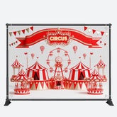 Aperturee - Ferris Wheel Carousel Red Circus Birthday Backdrop