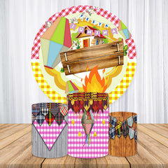 Aperturee Festa Junina With Bonfire Outdoor Circle Backdrop Kit