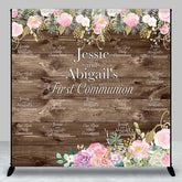 Aperturee - First Communion Floral Wood Custom Baptism Backdrop