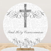 Aperturee - First Holy Communion Sliver Round baptism Backdrop