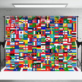 Aperturee - Flag Of All Countries World Map Backdrop For Party