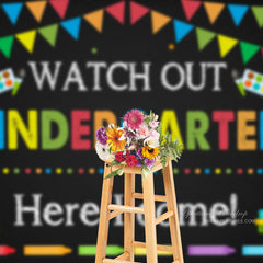 Aperturee - Flag Watch Out Kindergarten Back To School Backdrop