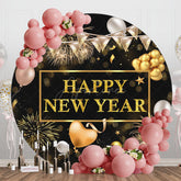 Aperturee - Flags Balloon Happy New Year Round Holiday Backdrop