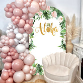 Aperturee - Floral Aloha Summer Party Double Sided Arch Backdrop