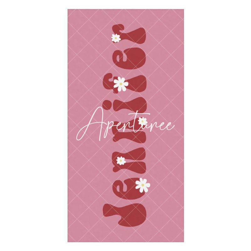 Aperturee - Floral Custom Name Summer Beach Towel for Kids