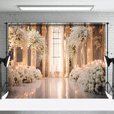 Aperturee - Floral Decorated Church Interior Wedding Backdrop