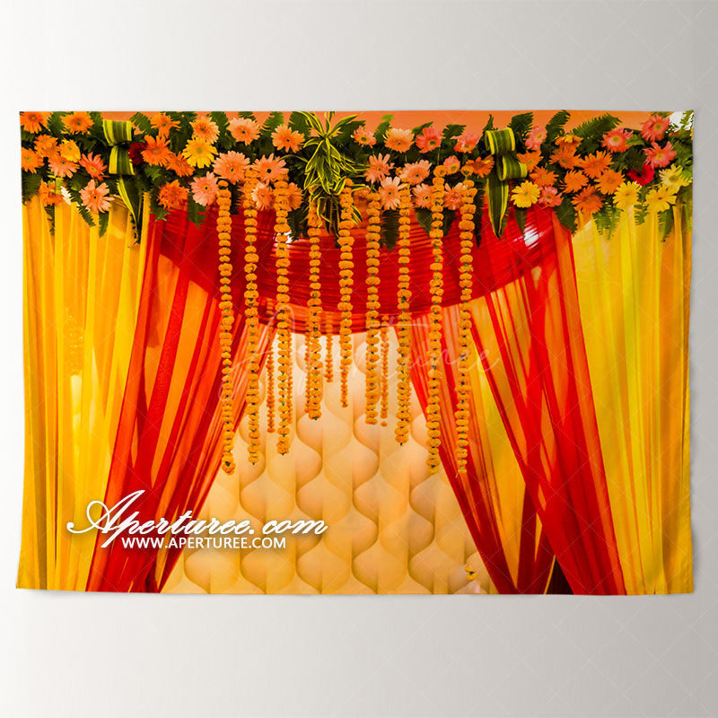 Aperturee - Floral Fiesta Celebration Happy New Year Backdrop
