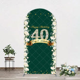 Aperturee - Floral Green Fabulous Arch 40th Birthday Backdrop