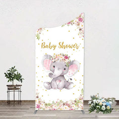 Aperturee - Floral Little Elephant Arch Baby Shower Backdrop