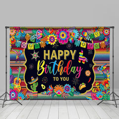 Aperturee - Floral Mexican Fiesta Festival Theme Backdrop