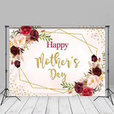 Aperturee - Floral Pink Happy Mothers Day Backdrop For Photo