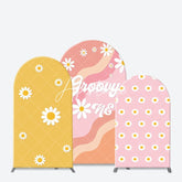 Aperturee - Floral Rainbow Groovy One Birthday Arch Backdrop Kit