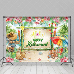 Aperturee - Floral Sandy Beach Summer Happy Retirement Backdrop