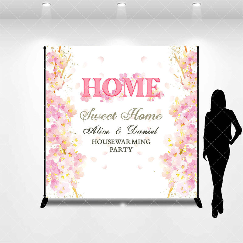 Aperturee - Floral Sweet Home Custom Housewarming Party Bakdrop