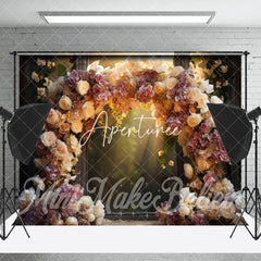 Aperturee - Floral Vine Arch Door Bokeh Forest Flower Backdrop