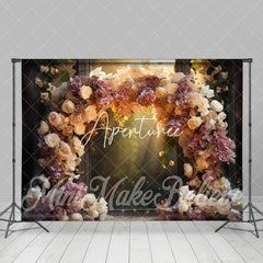 Aperturee - Floral Vine Arch Door Bokeh Forest Flower Backdrop
