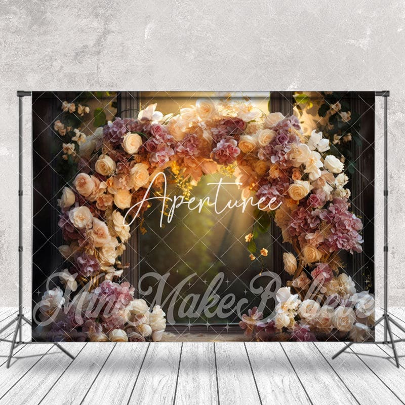 Aperturee - Floral Vine Arch Door Bokeh Forest Flower Backdrop