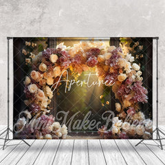 Aperturee - Floral Vine Arch Door Bokeh Forest Flower Backdrop