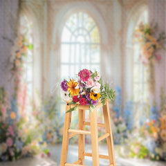 Aperturee - Floral Warm Sunlight Window Backdrop For Wedding