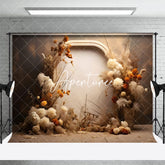 Aperturee - Flower Feather Boho Warm Color Maternity Backdrop