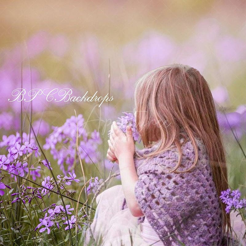 Aperturee - Flowers Sunset Purple Flowers Photography Backdrop