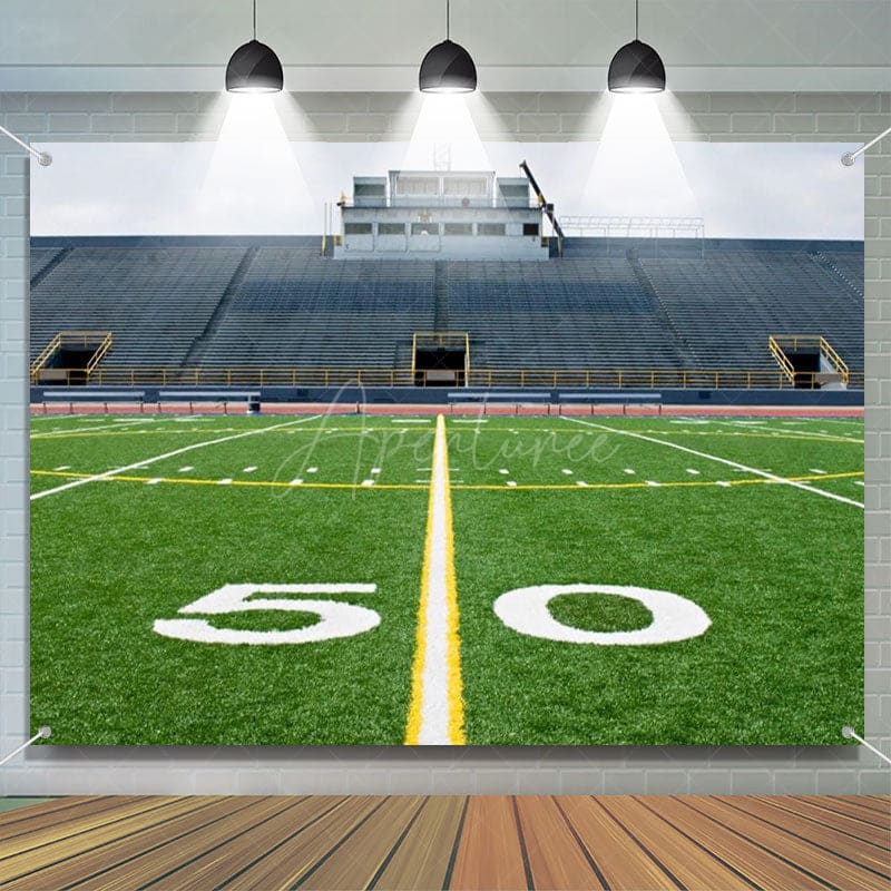 Aperturee - Football Field Lines Real Shot Scene Sport Backdrop