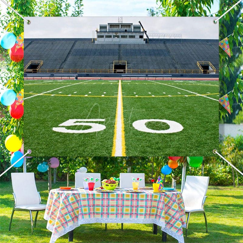 Aperturee - Football Field Lines Real Shot Scene Sport Backdrop