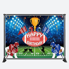 Aperturee - Football Field Player Trophy Sport Birthday Backdrop