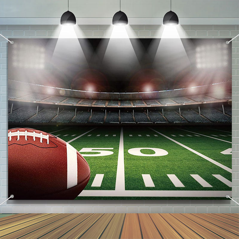 Aperturee - Football Field Site Spotlight Sports Party Backdrop