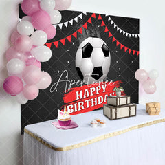Aperturee - Football Flag Black Happy Birthday Backdrop For Boy