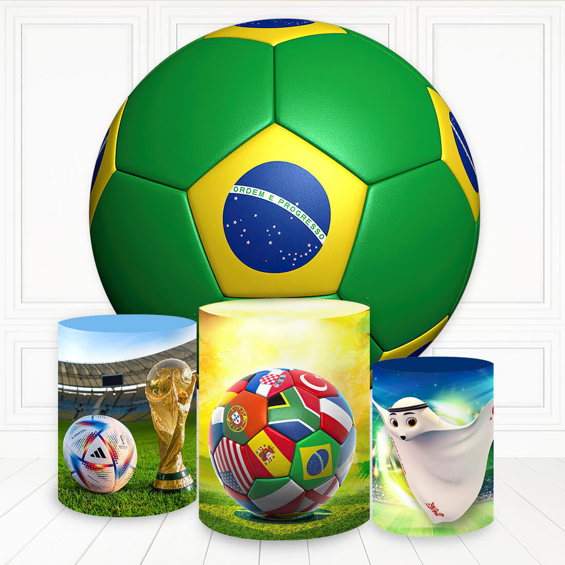 Aperturee Football Sport Game Round Birthday Backdrop Kit For Boy