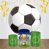 Aperturee - Football Sport Trophy Round Birthday Backdrop Kit