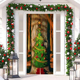 Aperturee - Forest Xmas Tree Bokeh Merry Christmas Door Cover