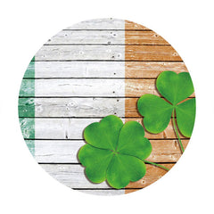 Aperturee - Four Leaf Clover And Wood Round Birthday Backdorp