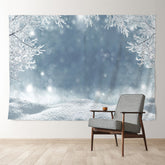 Aperturee - Frozen Ice Trees Bokeh Snowy Winter Scene Backdrop