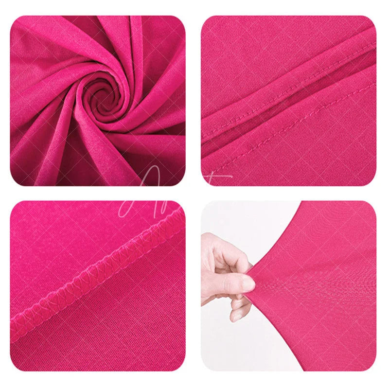 Aperturee - (Ship In 24HR) Fushcia Spandex Fit Round Top Backdrop Wedding Arch Cover