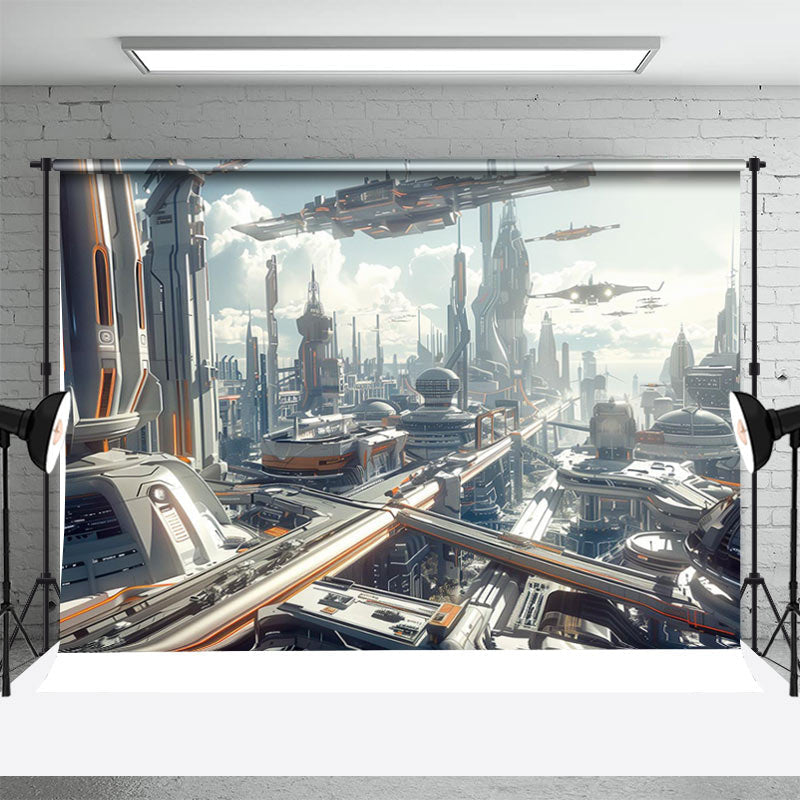 Aperturee - Future City Craft War Birthday Backdrop For Photo