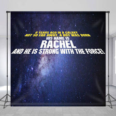 Aperturee - Galaxy Star Custom 8th Birthday Backdrop for Boy