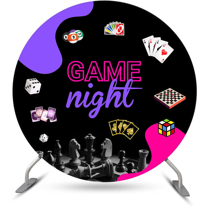 Aperturee - Game Night Cards Uno Round Happy Birthday Backdrop
