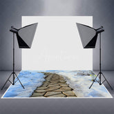 Aperturee - Garden Stone Path Winter Scenery Rubber Floor Mat