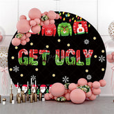 Aperturee - Get Ugly Sweater Theme Happy Birthday Circle Backdrop