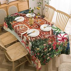 Aperturee - Gingerbread House Xmas Tree Christmas Tablecloth