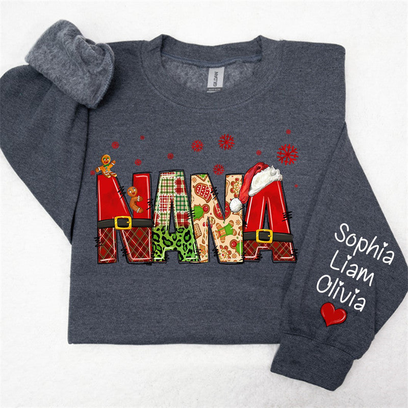 Aperturee - Gingerbread Santa Nana Custom Christmas Sweatshirt