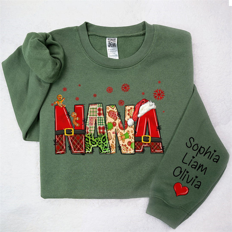 Aperturee - Gingerbread Santa Nana Custom Christmas Sweatshirt