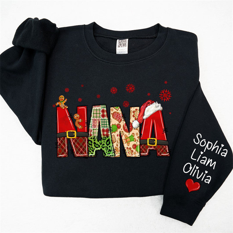 Aperturee - Gingerbread Santa Nana Custom Christmas Sweatshirt