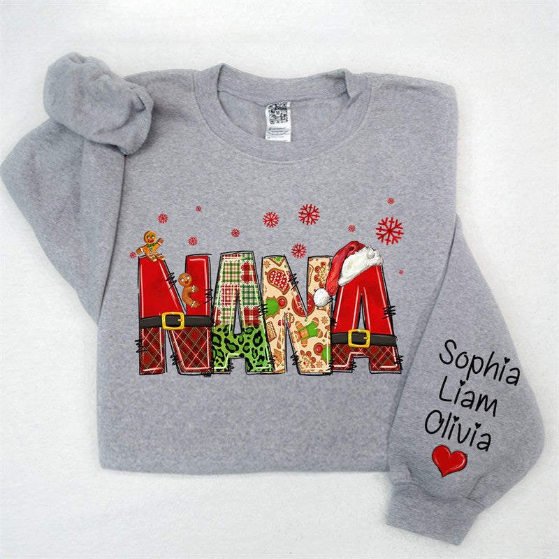 Aperturee - Gingerbread Santa Nana Custom Christmas Sweatshirt