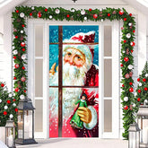 Aperturee - Glass Window Santa Claus Snoey Christmas Door Cover