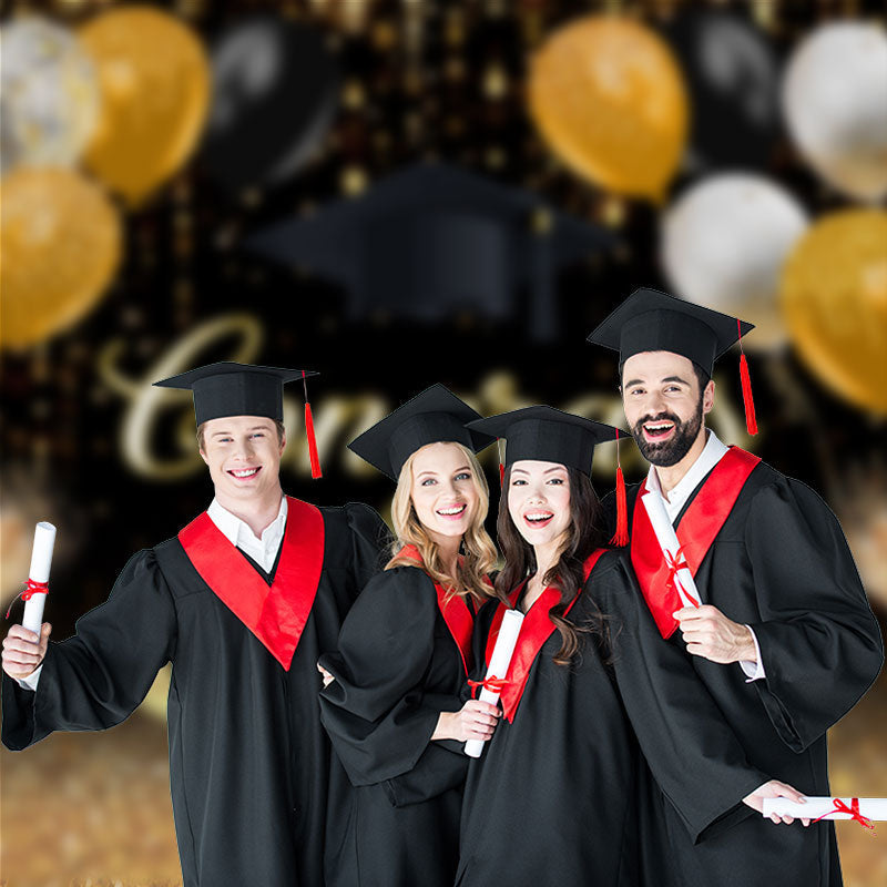 Aperturee - Glitter Balloon Champagne Bokeh Grad Backdrop For Photo