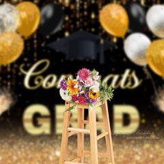 Aperturee - Glitter Balloon Champagne Bokeh Grad Backdrop For Photo