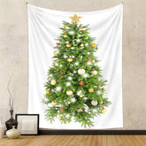 Aperturee - Glitter Bauble Pinetree Christmas Tapestry Wall Deco